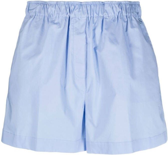 Semicouture Shorts met elastische taille Blauw