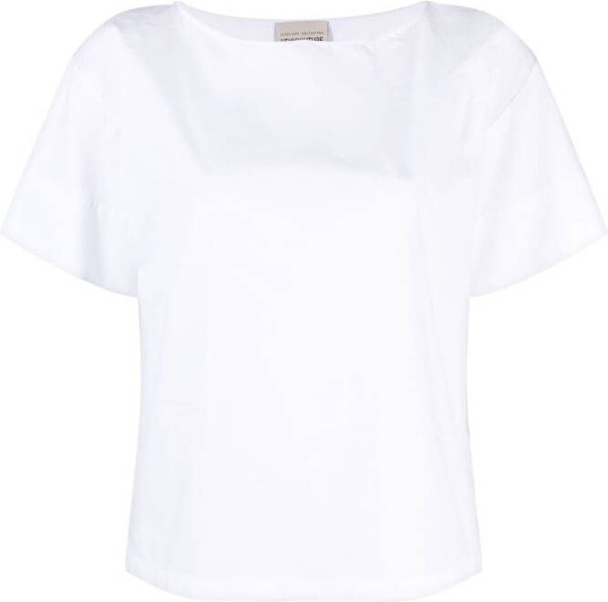 Semicouture T-shirt met zijsplit Wit