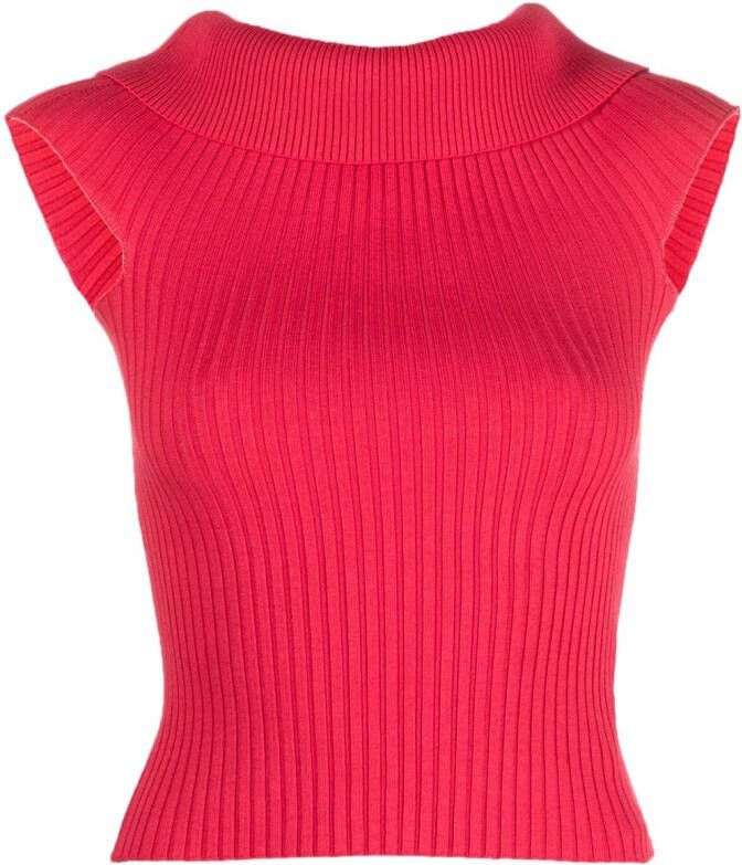 Semicouture Mouwloze top Rood