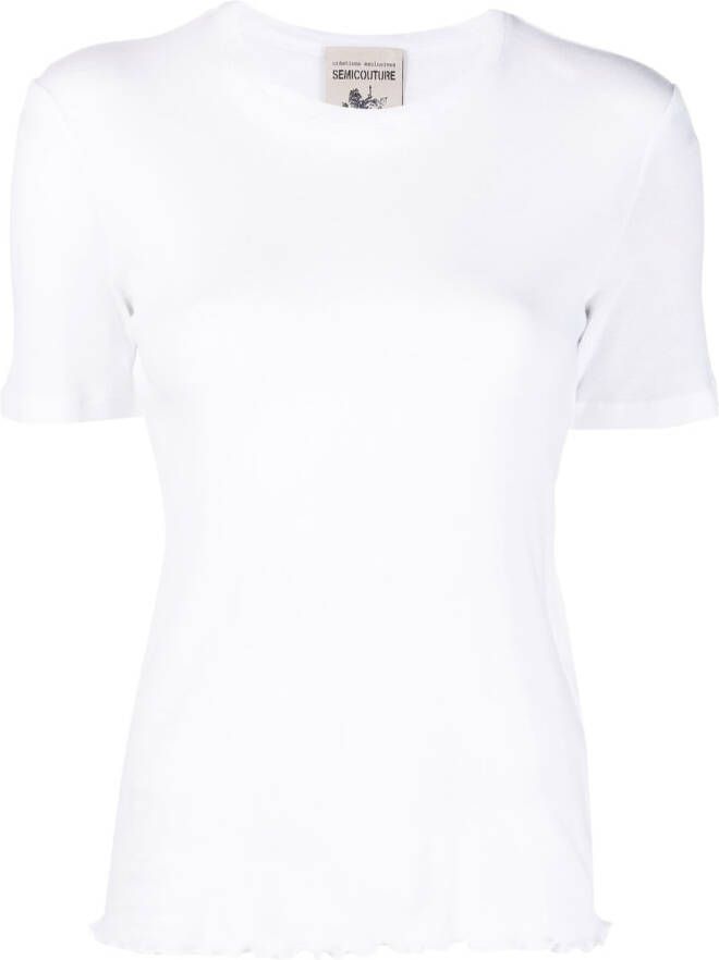 Semicouture T-shirt met afwerking Wit