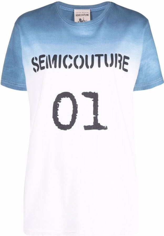 Semicouture T-shirt met logoprint Beige