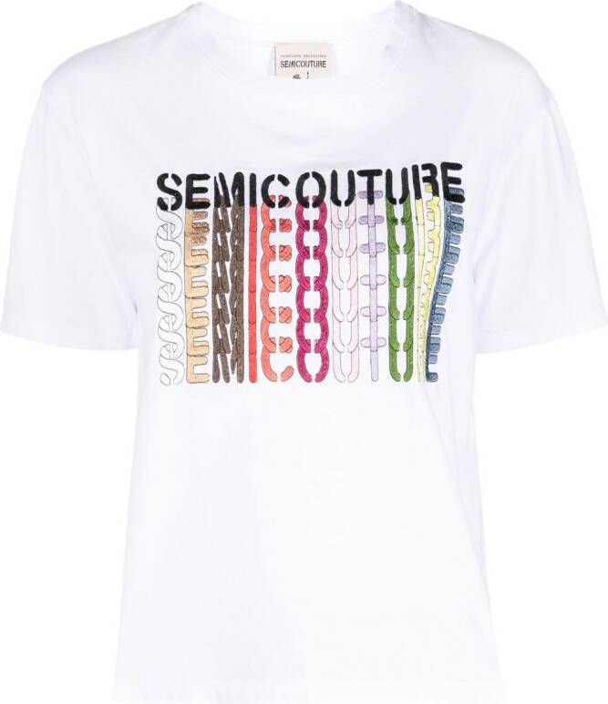 Semicouture T-shirt met logoprint Wit