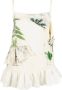 Semicouture Top met bladerprint Beige - Thumbnail 1