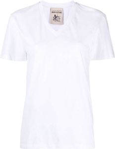 Semicouture T-shirt met V-hals Wit