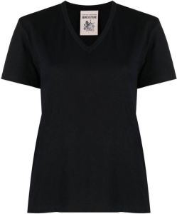 Semicouture T-shirt met V-hals Zwart