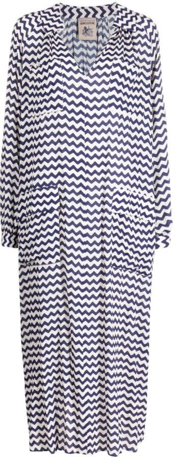 Semicouture Maxi-jurk met zigzagprint Wit