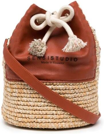 Sensi Studio Shopper met logoprint Bruin