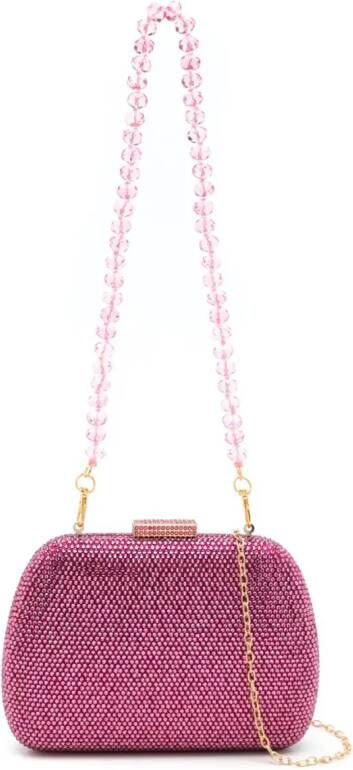 SERPUI Clutch verfraaid met kristallen Roze