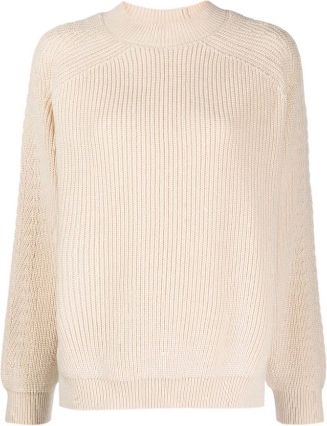 Seventy Geribbelde trui Beige