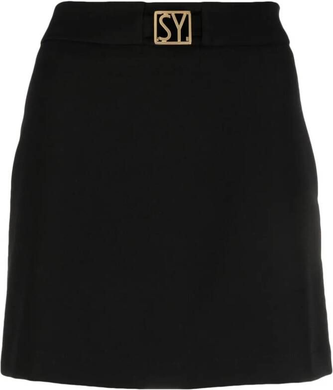 Seventy Mini-rok met logoplakkaat Zwart