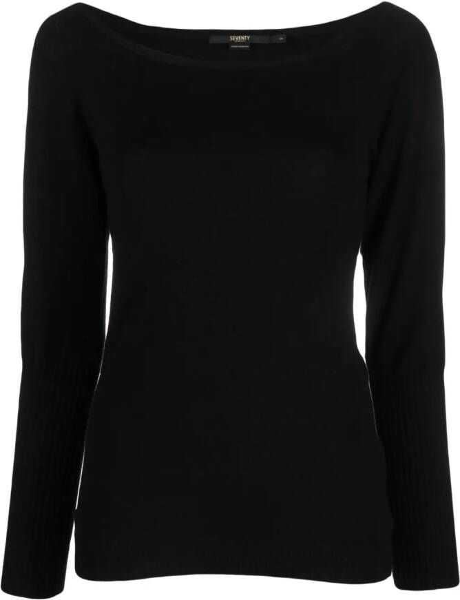 Seventy Trui met boothals Zwart