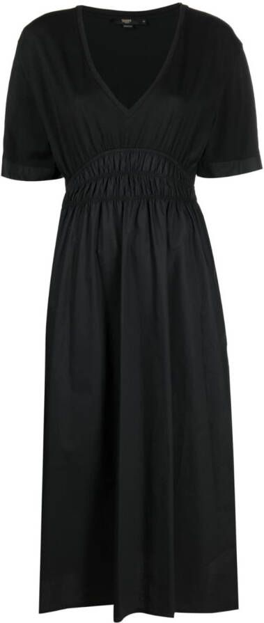Seventy Midi-jurk met V-hals Zwart