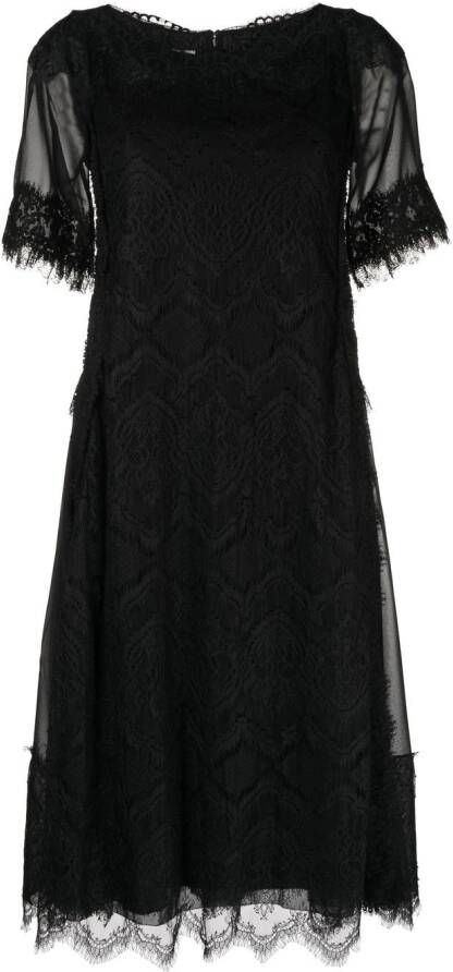 SHIATZY CHEN Midi-jurk met kant Zwart
