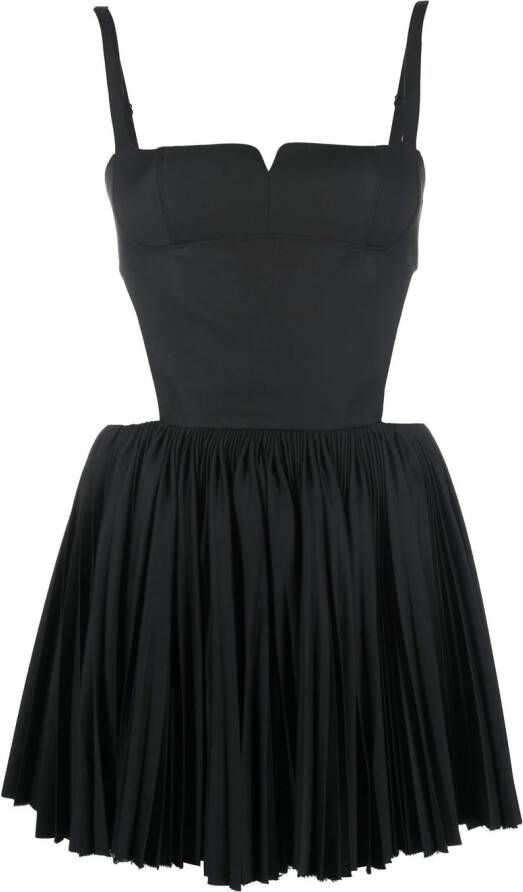 SHUSHU TONG Geplooide mini-jurk Zwart