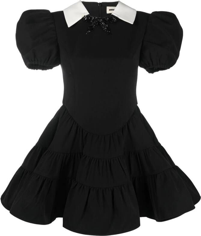 SHUSHU TONG Mini-jurk met pofmouwen Zwart