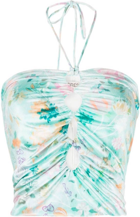 SIEDRES Top met bloemenprint Groen