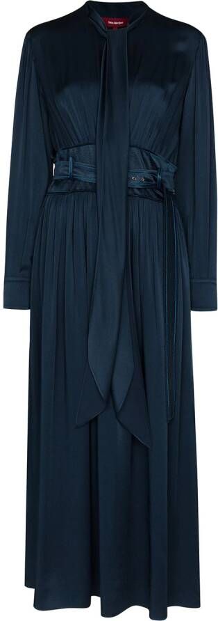 Sies Marjan Midi-jurk met ceintuur Blauw