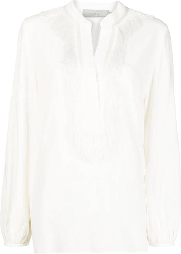 Silvia Tcherassi Blouse met V-hals Wit