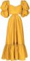 Silvia Tcherassi Midi-jurk met pofmouwen Geel - Thumbnail 1