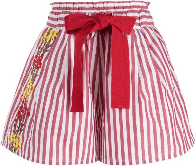 Silvia Tcherassi Shorts met geborduurde bloemen Rood