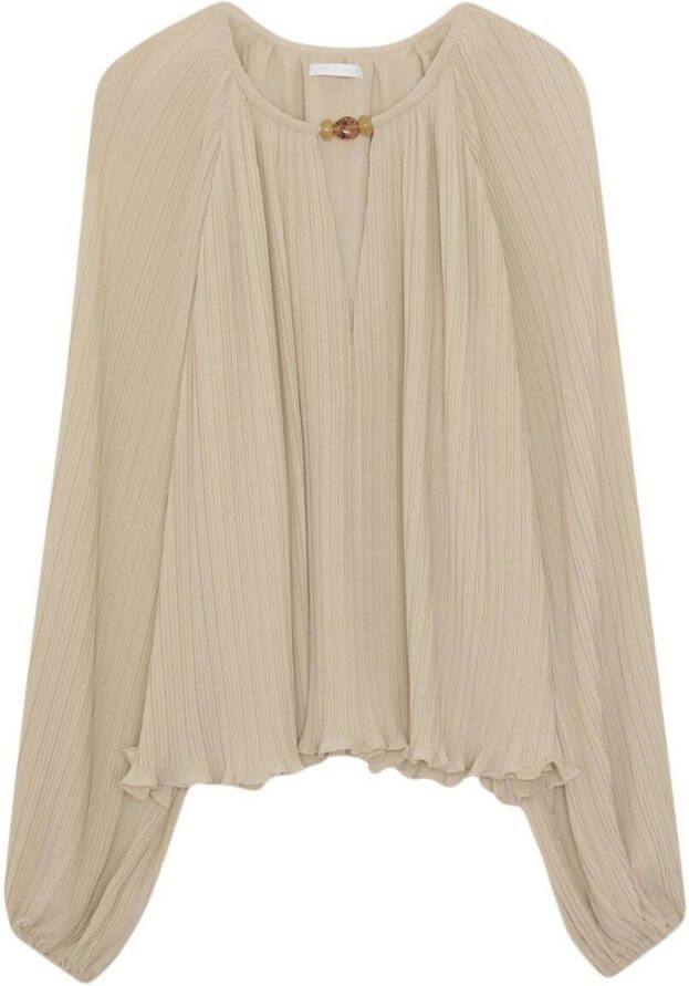 Simkhai Geplooide blouse Beige