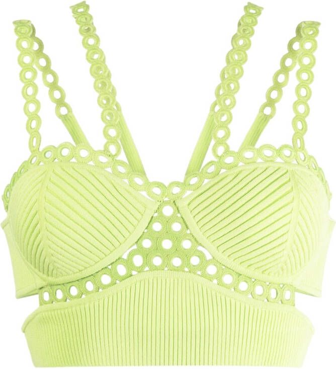 Simkhai Mouwloze bralette Groen