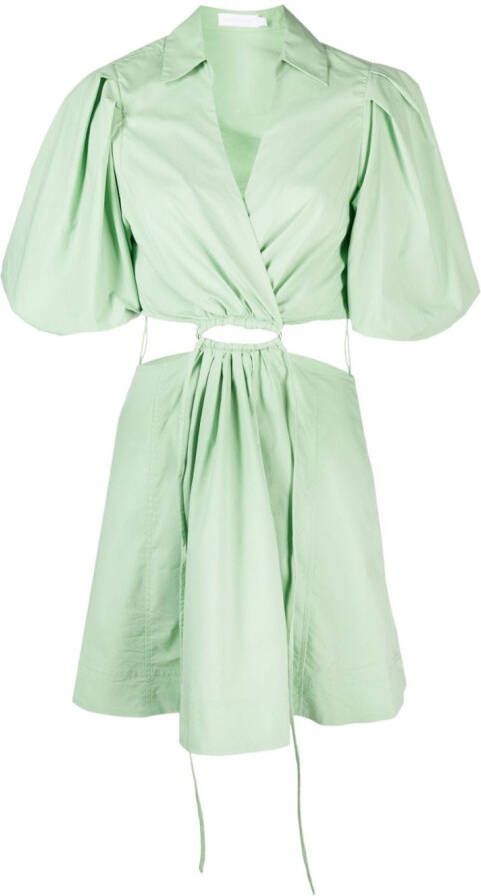 Simkhai Midi-jurk met pofmouwen Groen