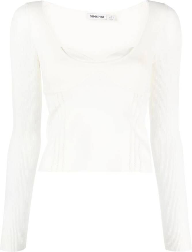 Simkhai Ribgebreide top Wit