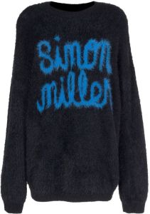 Simon Miller Trui met intarsia logo Zwart