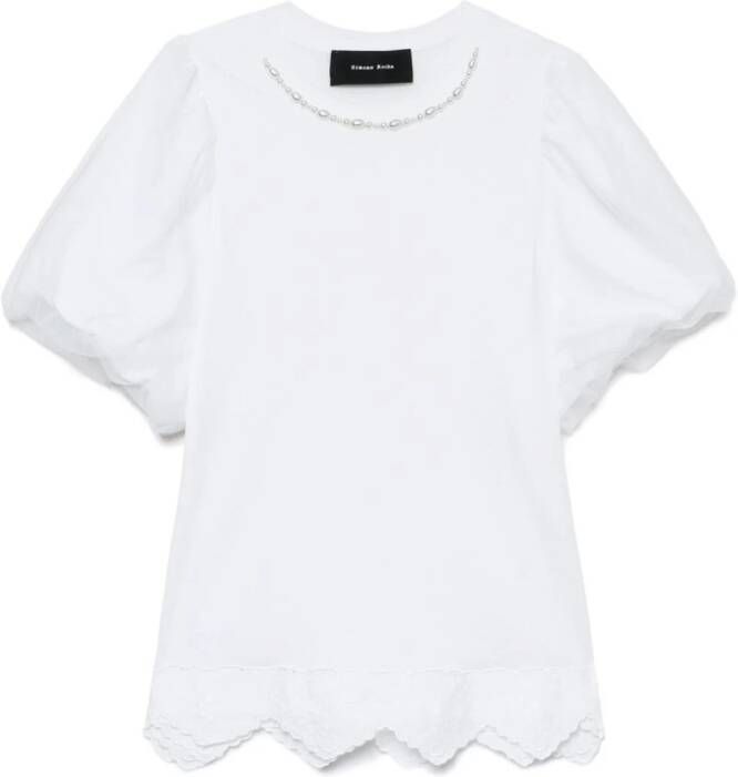 Simone Rocha Blouse verfraaid met parels Wit