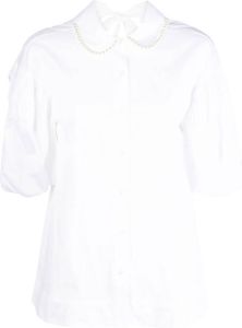 Simone Rocha bow-detail puff-sleeve top Wit
