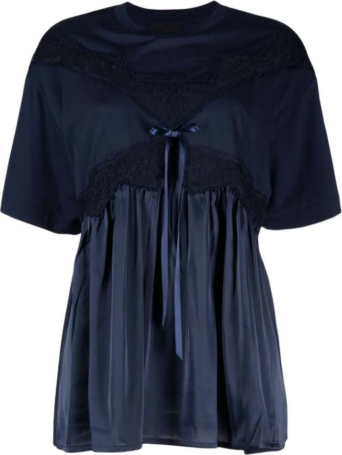 Simone Rocha T-shirt met strik-detail Blauw