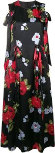 Simone Rocha bow ribbon floral dress Zwart