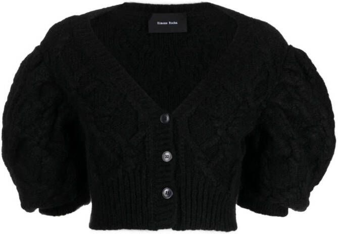 Simone Rocha Cropped vest Zwart