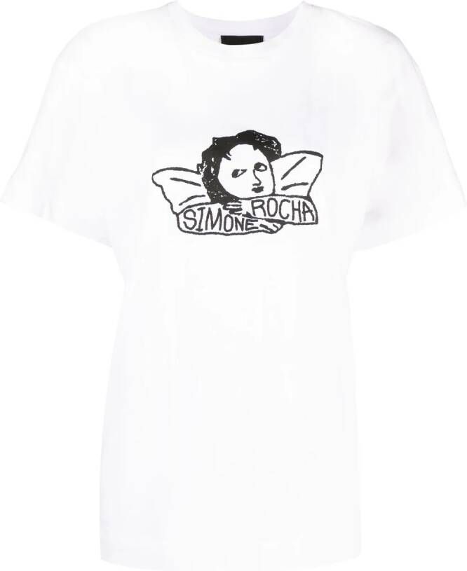 Simone Rocha T-shirt met grafische print Wit