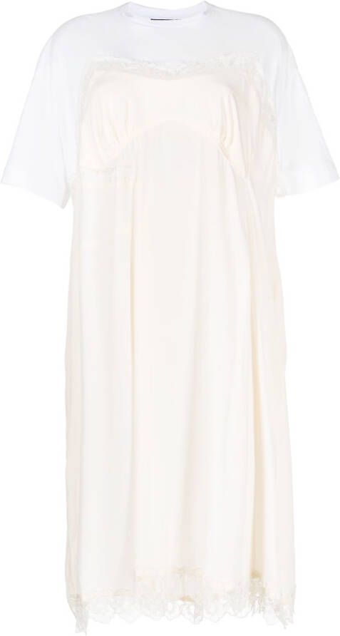 Simone Rocha T-shirtjurk met kant Wit