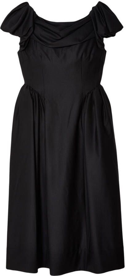 Simone Rocha Midi-jurk met gedrapeerd detail Zwart
