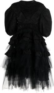 Simone Rocha Midi-jurk met korsetdetail Zwart