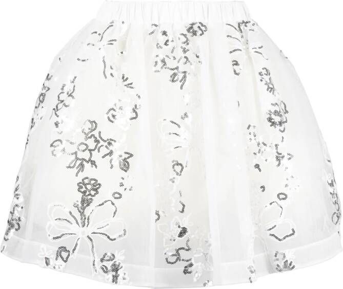 Simone Rocha Mini-rok met pailletten Wit