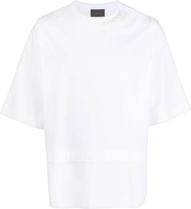 Simone Rocha T-shirt verfraaid met parels Wit