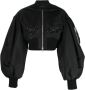 Simone Rocha crystal-embellished cropped bomber jacket Zwart - Thumbnail 1