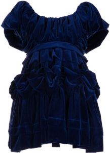 Simone Rocha Fluwelen mini-jurk Blauw