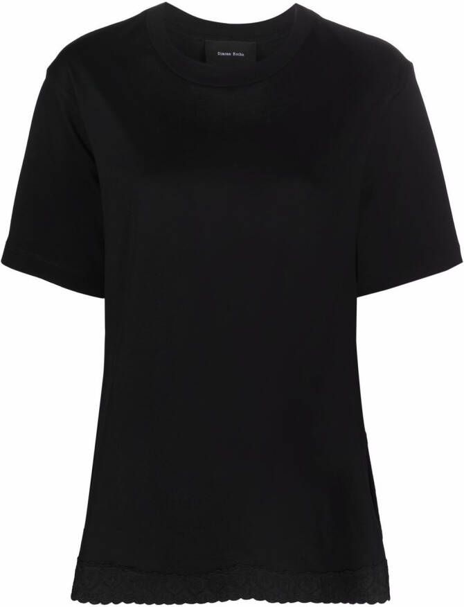 Simone Rocha T-shirt met kant Zwart