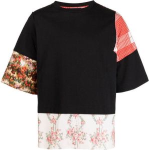 Simone Rocha T-shirt met patchwork Zwart