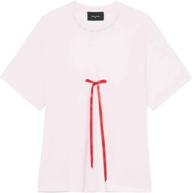 Simone Rocha T-shirt met strik Roze