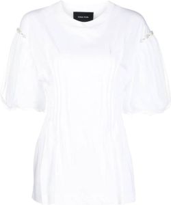 Simone Rocha T-shirt met tule mouwen Wit