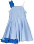 Simonetta Asymmetrische jurk Blauw - Thumbnail 1