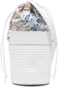 Simonetta Bucket-tas met bloe print Wit