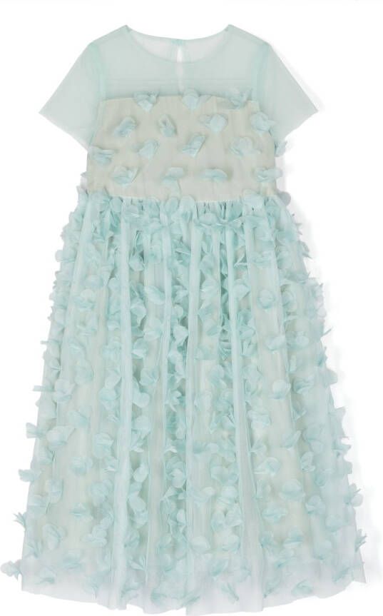 Simonetta Maxi-jurk met bloe patch Groen