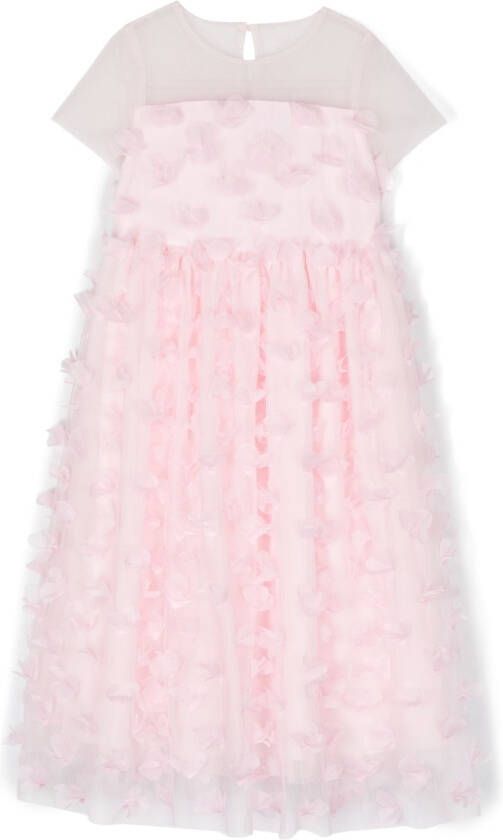 Simonetta Maxi-jurk met bloemenpatch Roze